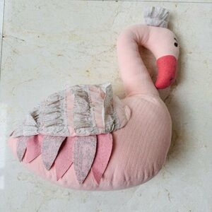 Pink Swan Plush Pillow